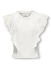 Kids ONLY short ruffle top White KOGNELLA