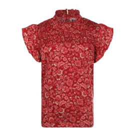 No Way Monday blouse red aop