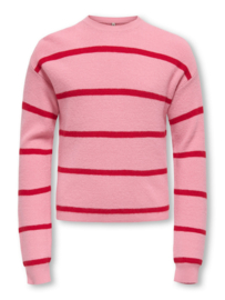 Kids ONLY Franca short knitted stripe sea pink