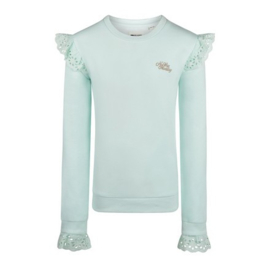 No Way Monday sweater with crewneck light aqua