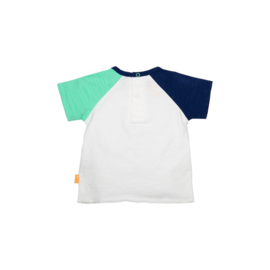 Bess t-shirt wit/turquoise