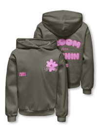Kids ONLY hoody kogHolla smokey olive bloom