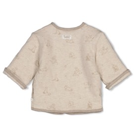 Feetje omkeerbaar jasje taupe melange The Cuddle company
