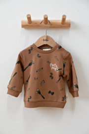 Feetje sweater aop camel Pasta Party