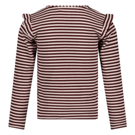 Jubel longsleeve rib streep bordeaux Daily Princess