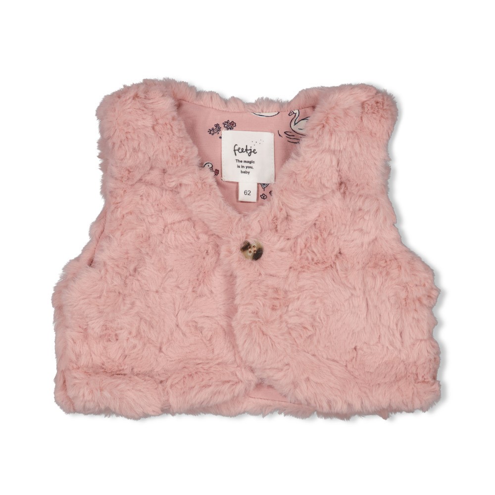 Feetje fake fur gilet Swanlake