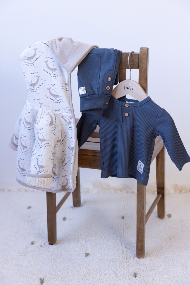 Feetje longsleeve rib Narwal