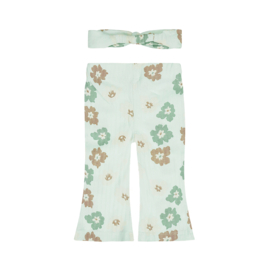 Dirkje flared legging = haarband light aqua