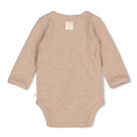 Feetje newborn wikkelromper taupe melange