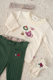 Feetje legging rib groen Afternoon Thea