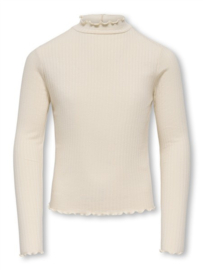 Kids ONLY longsleeve rib kogFransiska white cap gray