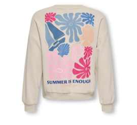 Kids ONLY Karlie loose sweater oatmeel flowers