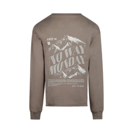 No Way Monday shirt dropped shoulder taupe