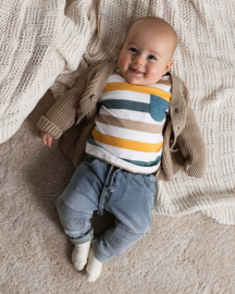 Bess shirt pocket striped teal