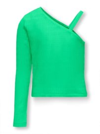 Kids ONLY longsleeve green KfOGNELLA L/S ONE SHOULDER SOLID TOP