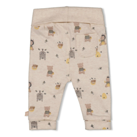 Feetje broek offwhite melange aop Honey Bear