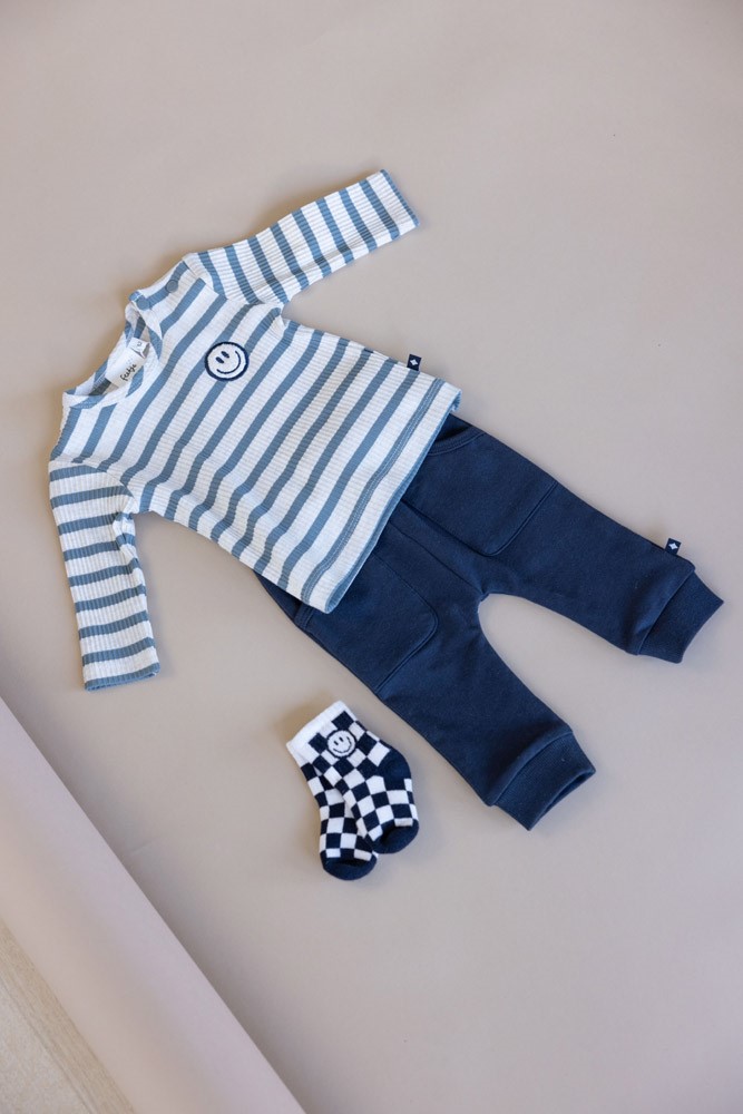 Feetje longsleeve rib streep Let's go!