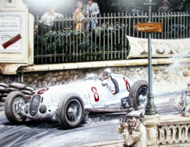 Mercedes-Benz W125 #10 von Brauchitsch/#8 Caracciola/#4 Auto Union Stuck - Monaco Grand Prix 1937