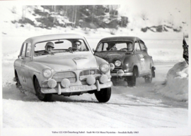 Volvo 122 #28 Sylvia Österberg/Siv Sabel - Saab 96 #24 Pat Moss-Carlsson/Elizabeth Nyström