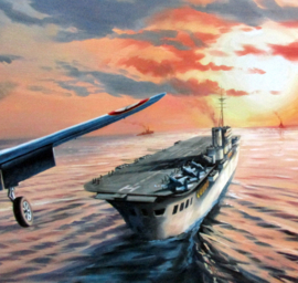 Corsair F4U-7 approaching the Arromanche