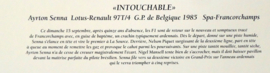 Lotus-Renault 97T/4 #12 Ayrton Senna Winner Belgium Grand Prix 1985 Spa-Franchorchamps