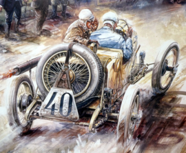 Mercedes/Christian Lautenschlager (Winner) Peugeot/Georges Boillot - French Grand Lyon 1914