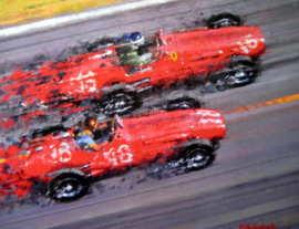 Ferrari #16/Mike Hawthorn (Winner) Maserari #18/J.M.Fangio - French Grand Prix, Reims - 1953