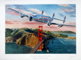 Lockheed Constellation "Trans World Airlines" Poster - Golden Gate, Francisco Bay