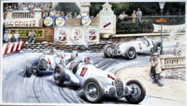 Mercedes-Benz W125 #10 von Brauchitsch/#8 Caracciola/#4 Auto Union Stuck - Monaco Grand Prix 1937