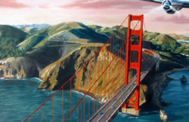 Lockheed Constellation "Trans World Airlines" Poster - Golden Gate, Francisco Bay