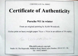 Porsche 911 In Winter - Artist Keith Woodcock