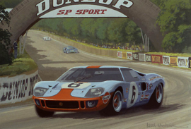 Le Mans 24h 1969 - Winning Ford GT40 - Ickx/Oliver - Artist Keith Woodcock