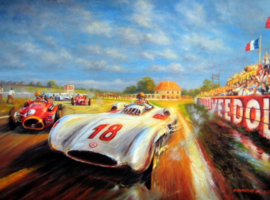 Grand Prix de I'ACF 1954 Reims - Art Print on HV Silk Mc 250 gr/m2