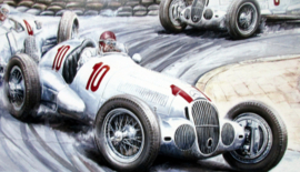 Mercedes-Benz W125 #10 von Brauchitsch/#8 Caracciola/#4 Auto Union Stuck - Monaco Grand Prix 1937