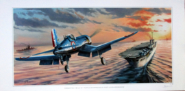 Corsair F4U-7 approaching the Arromanche