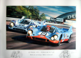 " Le Mans 1971 " Porsche 917 LH - Marko/van Lennep - Müller/Attwood - Artist B.Freudenthal