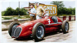 Maserati 4CLT #7 Luigi Villoresi  With Luigi Bazzi during the preparation