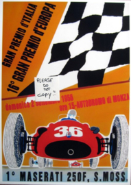 Poster : Maserati 250F #36/Moss Monza