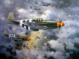 "American Patrol" - USAAF P-51's  over the D-Day beaches 6th June 1944