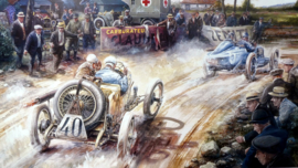 Mercedes/Christian Lautenschlager (Winner) Peugeot/Georges Boillot - French Grand Lyon 1914