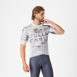 Castelli Stratus Logo Jersey White Smoky Gray