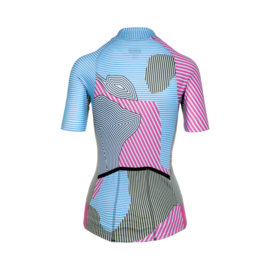 Bioracer Epic Jersey Women Kontur Pink Blue - Maat XL