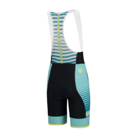 Rogelli Impress Bibshort Geel/Turquoise - Maat XS t/m XL