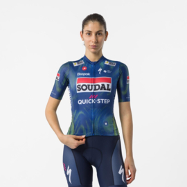 Castelli Soudal Quick-Step Competizione 4 W Jersey Women Blue Electric Lime