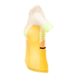 Bioracer Vesper Jersey Doris Dots Fluo Yellow - Maat XL