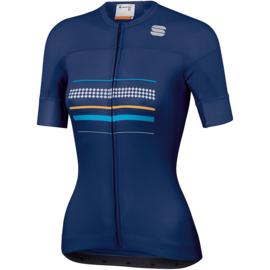 Sportful Dames Diva Korte Mouw Jersey - Blue Twilight - Maat XL