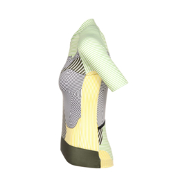 Bioracer Epic Jersey Women Kontur Olive Yellow  - Maat XS