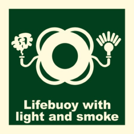 Life buoy with light and smoke