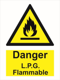 Warning danger L.P.G. flammable