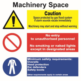 Self adhesive Space identification signage - Machinery Spac